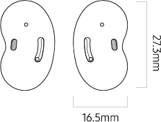 A line drawing of a pair of Galaxy Buds Live