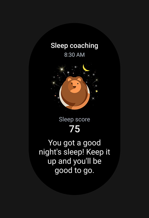 A Sleep coaching message with the lion sleep symbol.