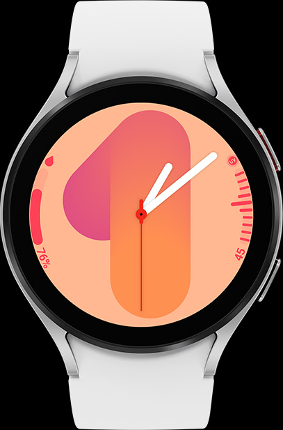 Gradient Font 09 edge watch face displayed on the Galaxy Watch5.