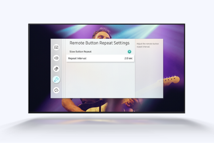 TV button repeat settings menu