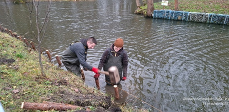 Equipment operating on the water surface for aquatic ecosystem management.