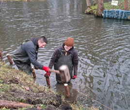 Equipment operating on the water surface for aquatic ecosystem management.